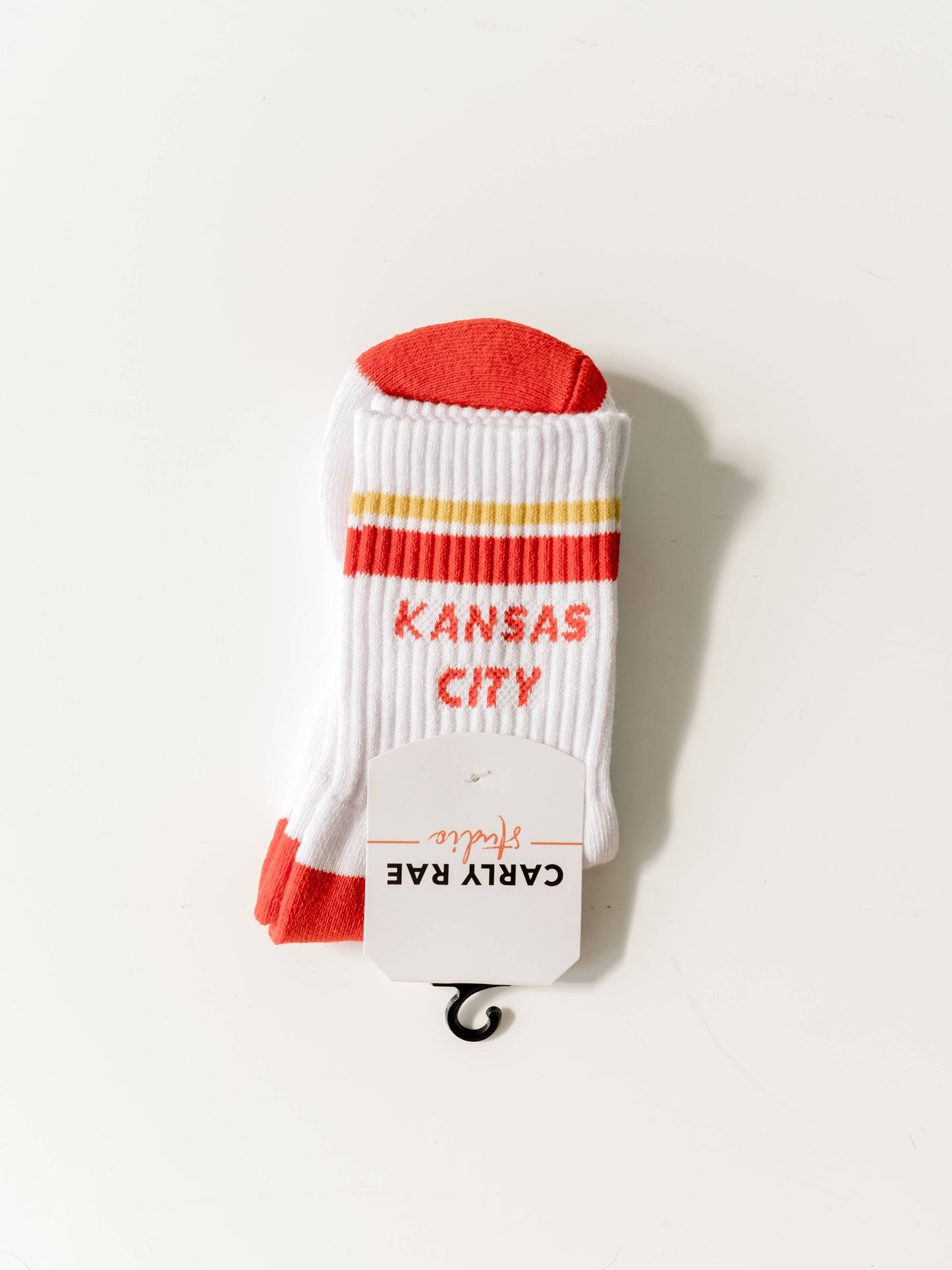 Kansas City Crew Socks - White with Red & Yellow Stripes