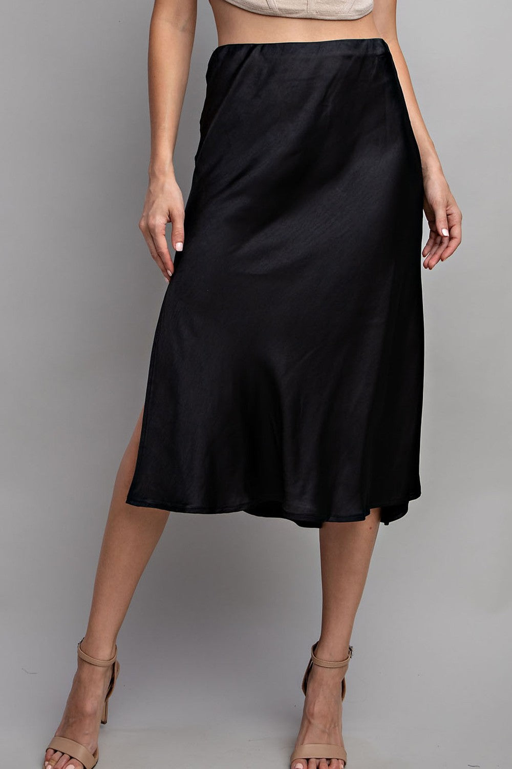 Satin Midi Skirt