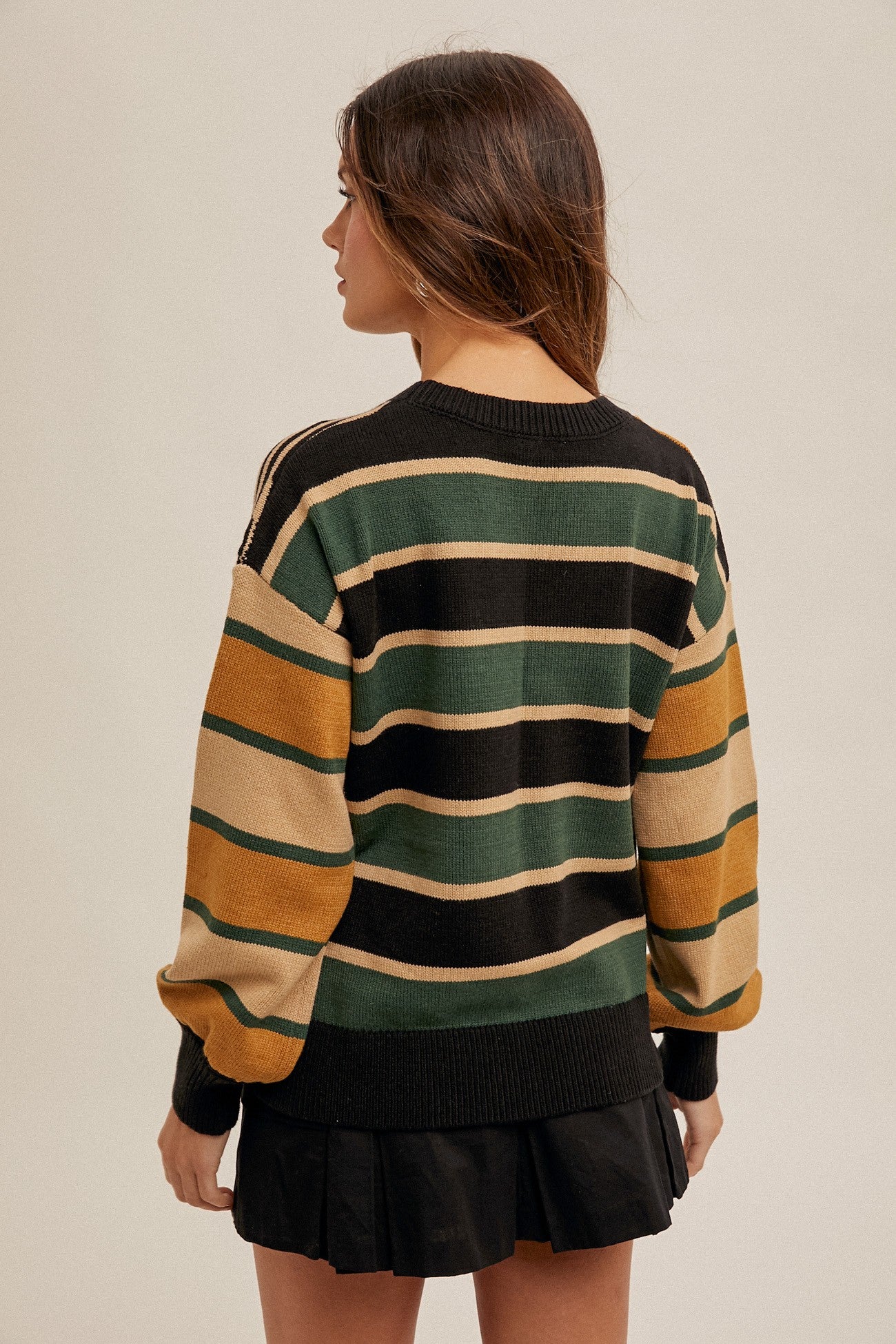 Mixed Stripe color Block Sweater