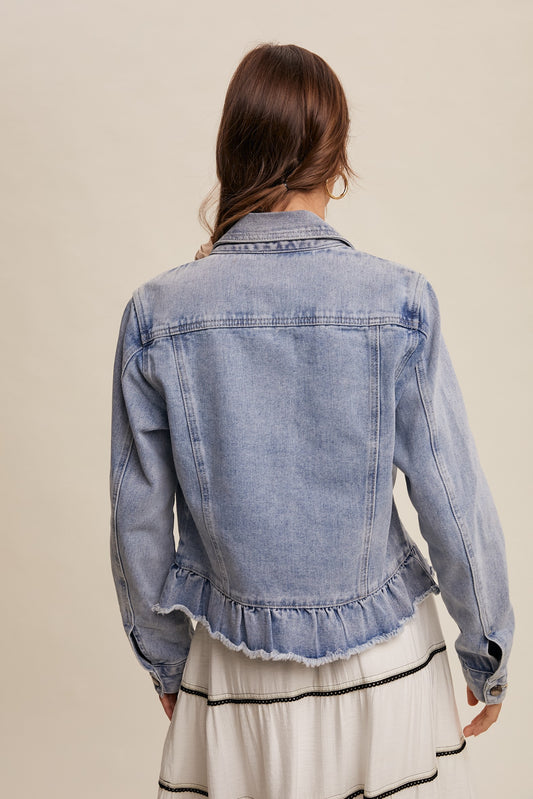 Ruffled Denim Jacket