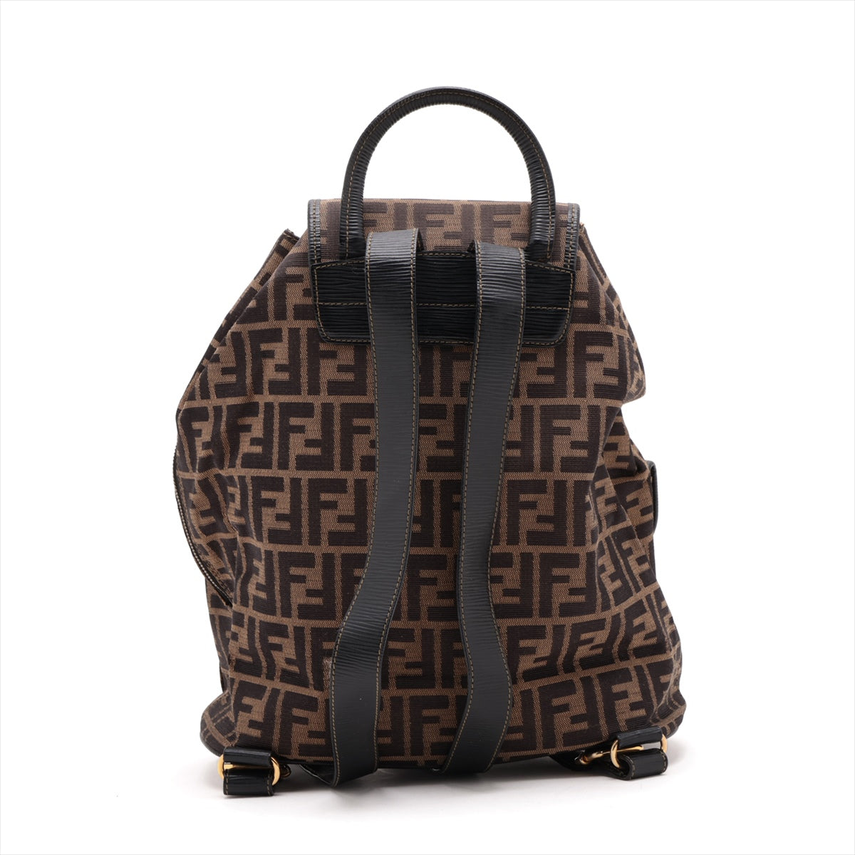 Fendi Zucca Canvas Leather Backpack Brown