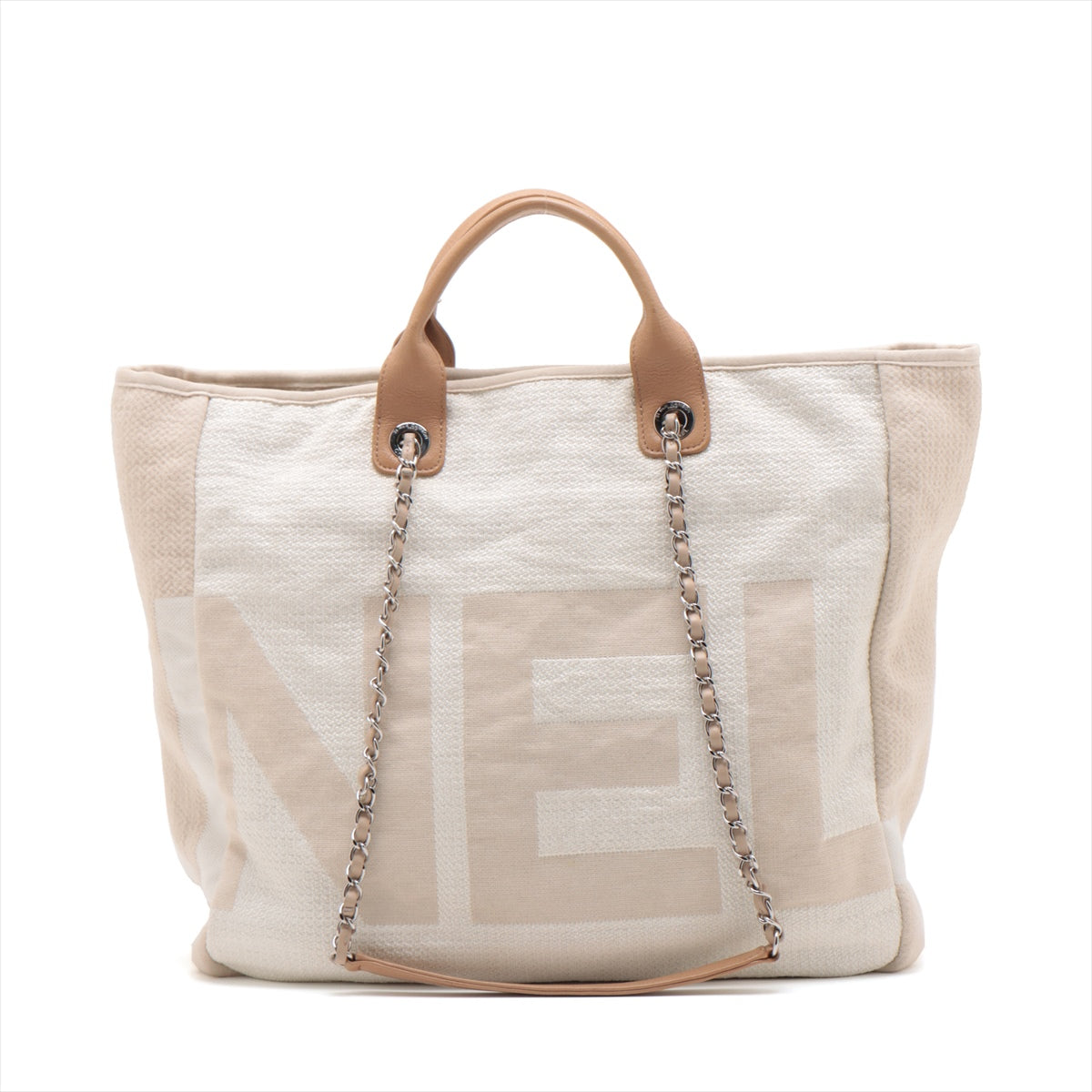 Chanel Canvas Deauville Tote Bag Light Beige