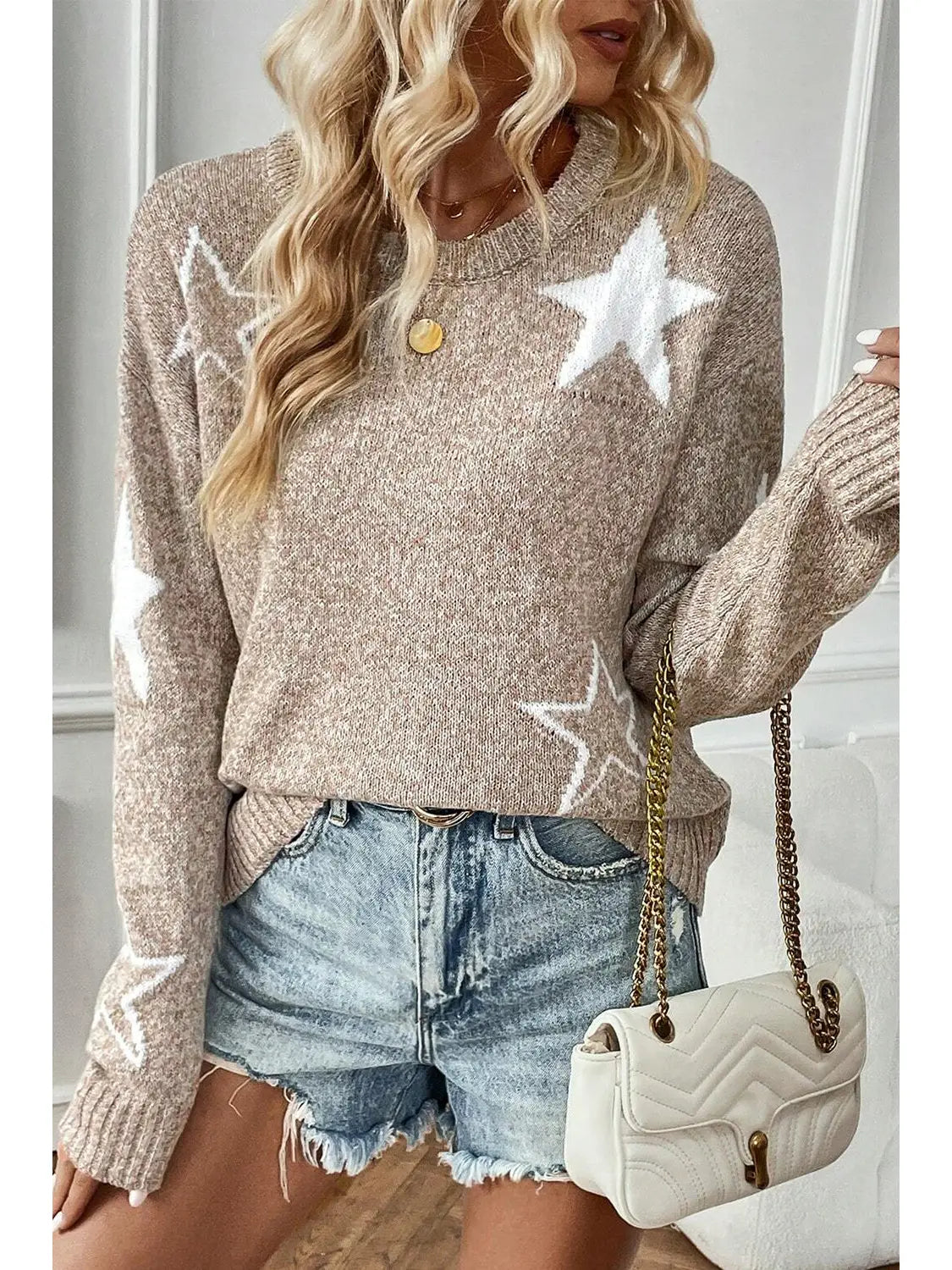 Star Drop Shoulder Sweater