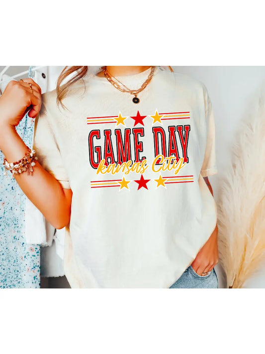 Game Day Kansas City 3 Stars Ivory Tee